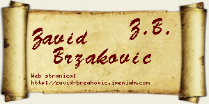 Zavid Brzaković vizit kartica